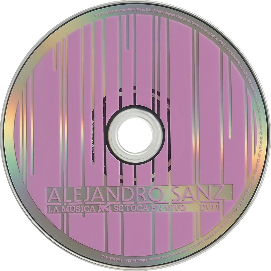 Cartula Dvd de Alejandro Sanz - La Musica No Se Toca: En Vivo