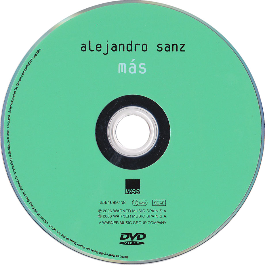 Cartula Dvd de Alejandro Sanz - Mas (2006)
