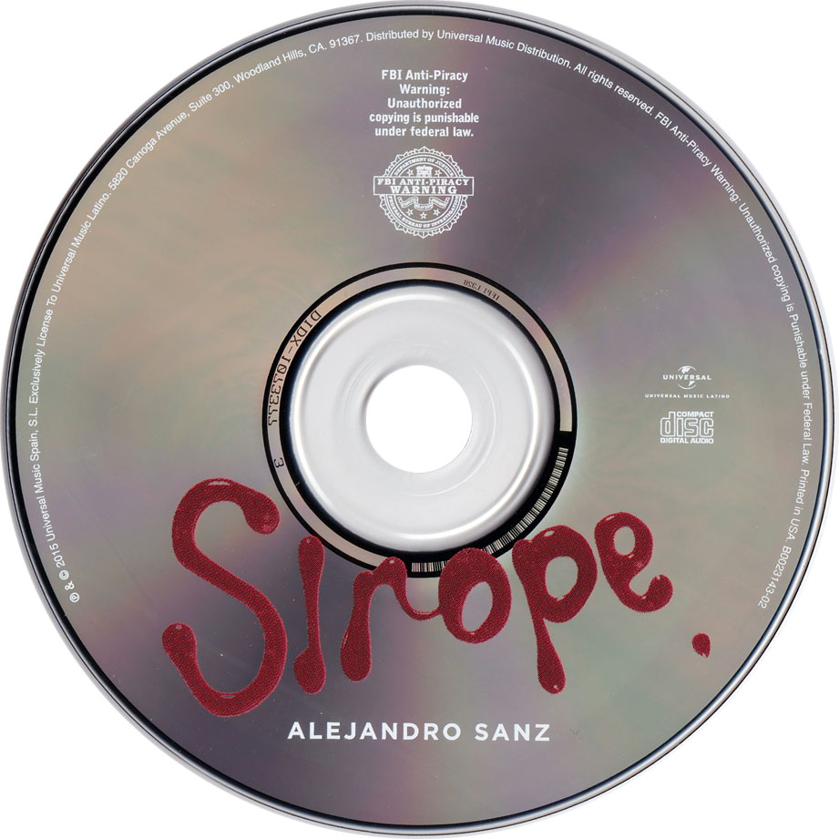 Cartula Cd de Alejandro Sanz - Sirope