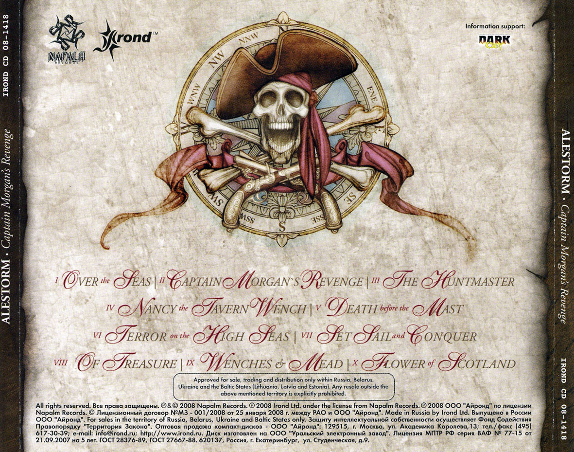 Cartula Trasera de Alestorm - Captain Morgan's Revenge