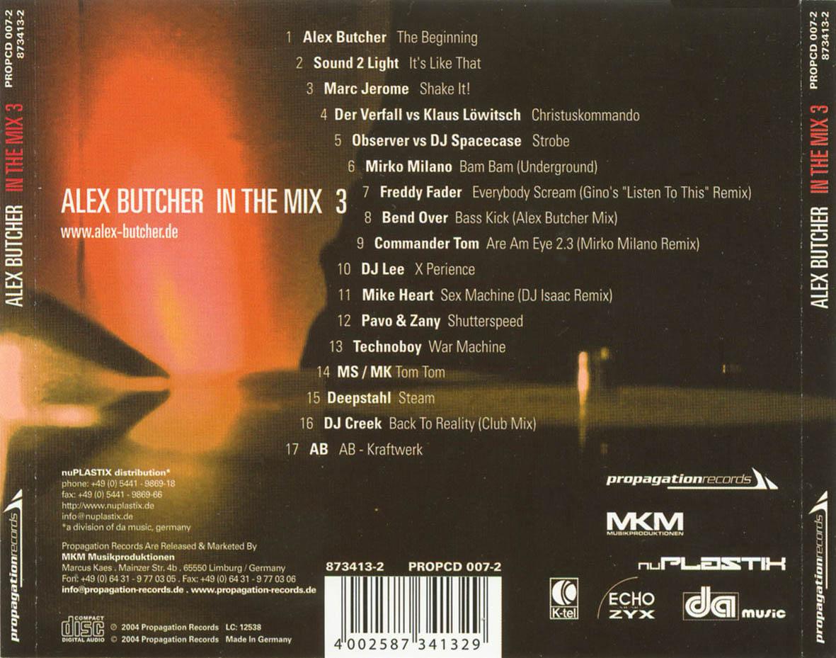 Cartula Trasera de Alex Butcher - In The Mix 3