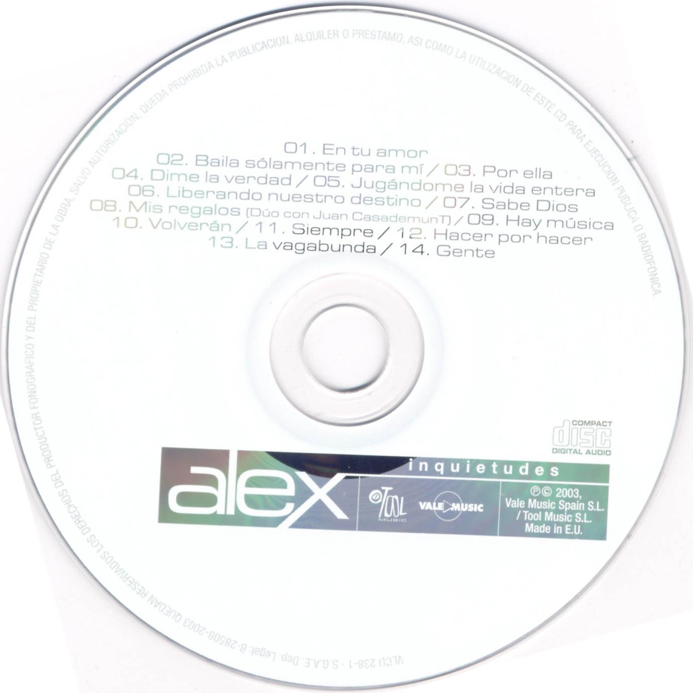 Cartula Cd de Alex Casademunt - Inquietudes