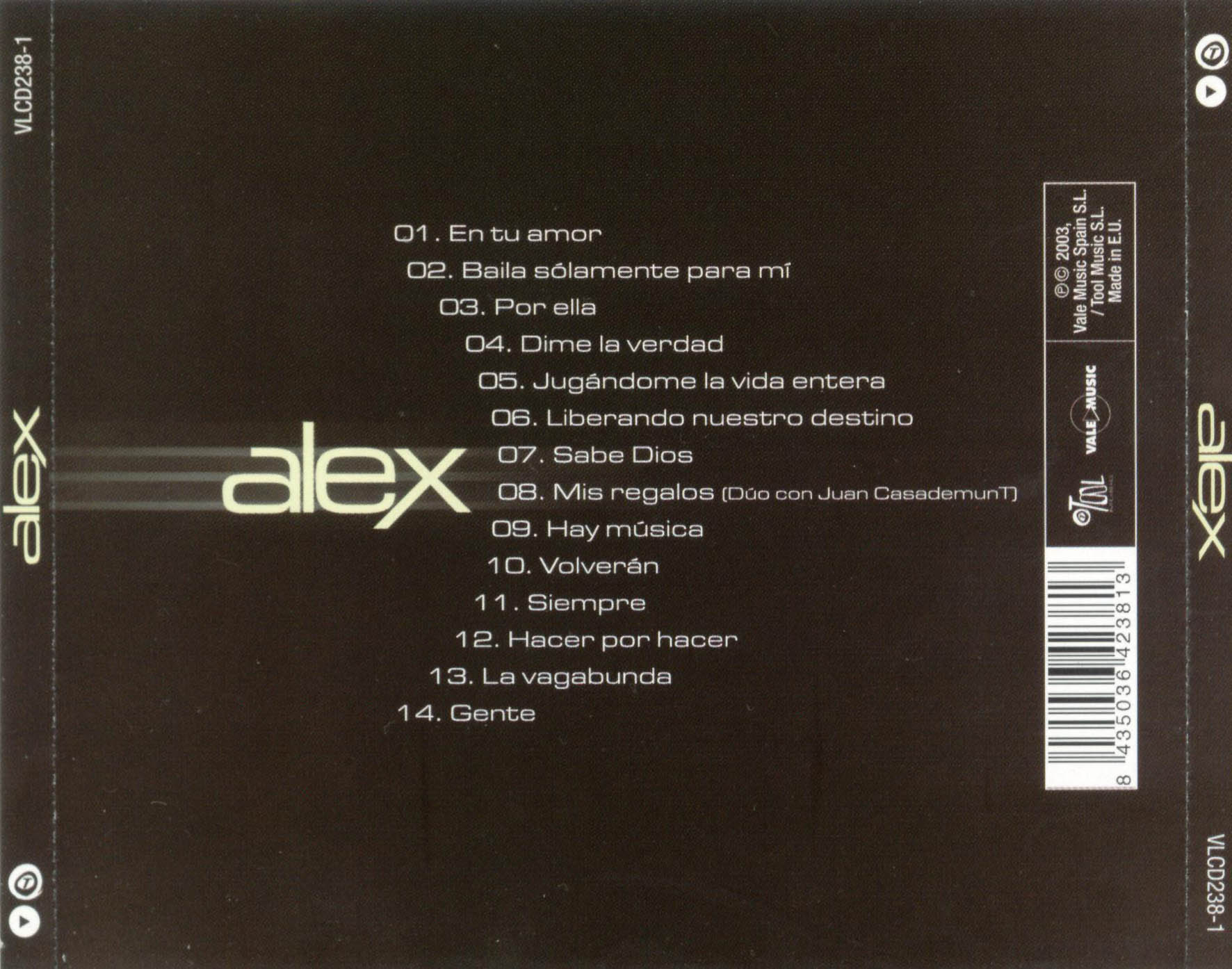 Cartula Trasera de Alex Casademunt - Inquietudes