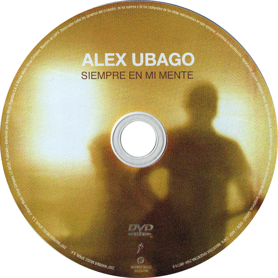 Cartula Dvd de Alex Ubago - Siempre En Mi Mente