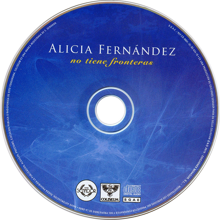 Cartula Cd de Alicia Fernandez - No Tiene Fronteras