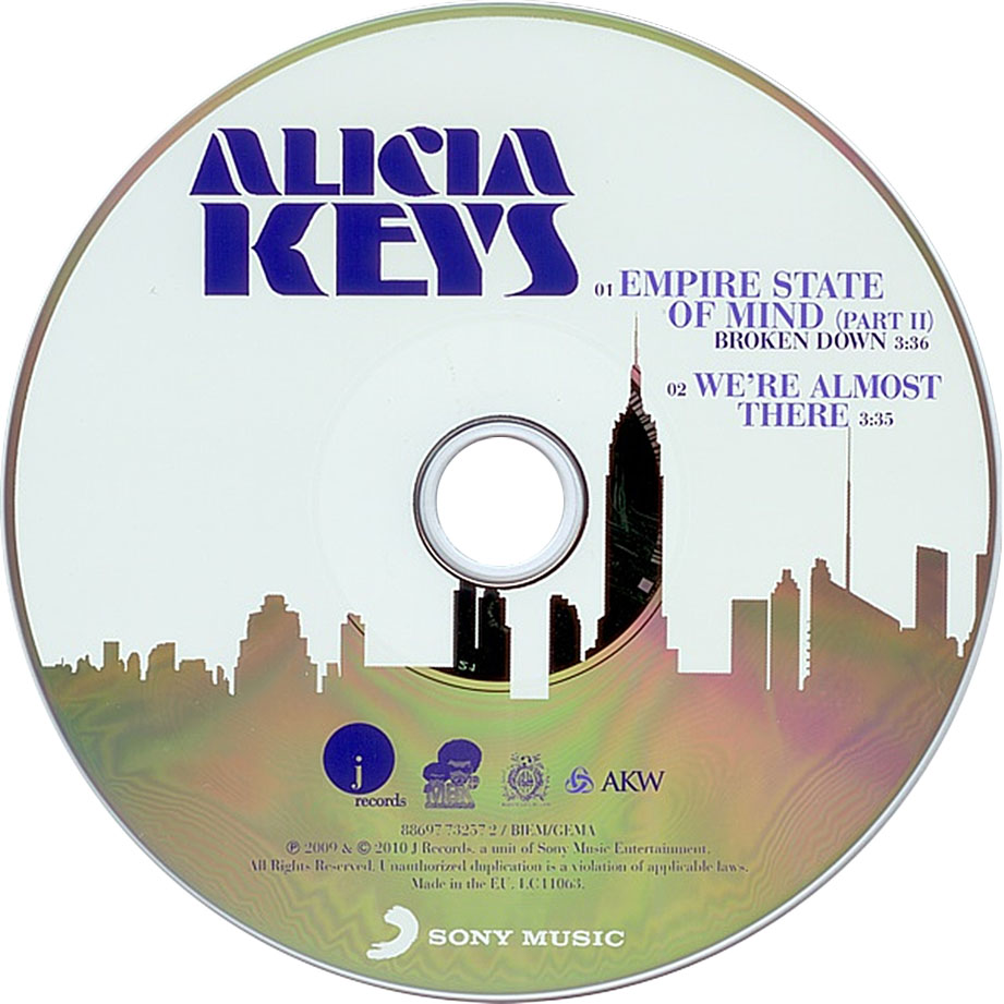 Cartula Cd de Alicia Keys - Empire State Of Mind, Part Ii: Broken Down (Cd Single)