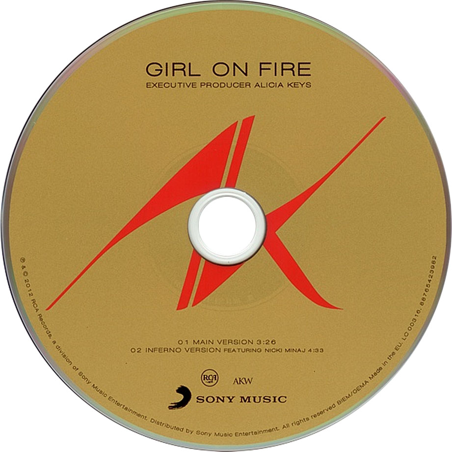 Cartula Cd de Alicia Keys - Girl On Fire (Cd Single)