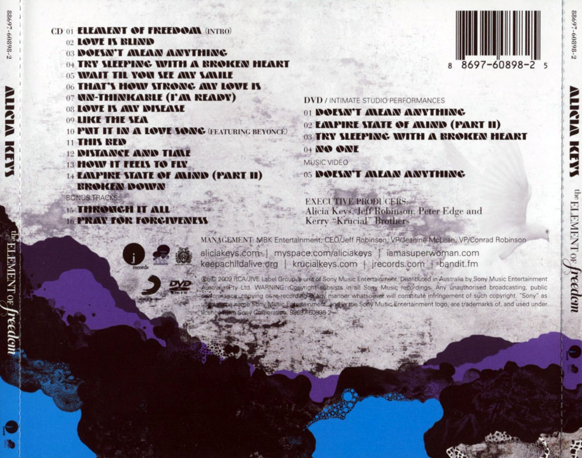 Cartula Trasera de Alicia Keys - The Element Of Freedom (Deluxe Edition)