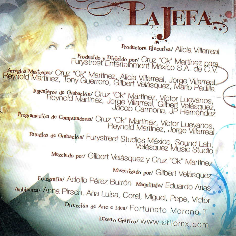 Cartula Interior Frontal de Alicia Villarreal - La Jefa (Edicion De Lujo)