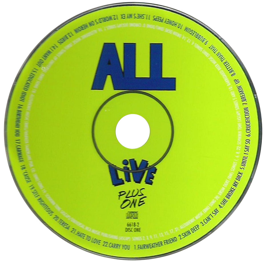 Cartula Cd de All - Live Plus One