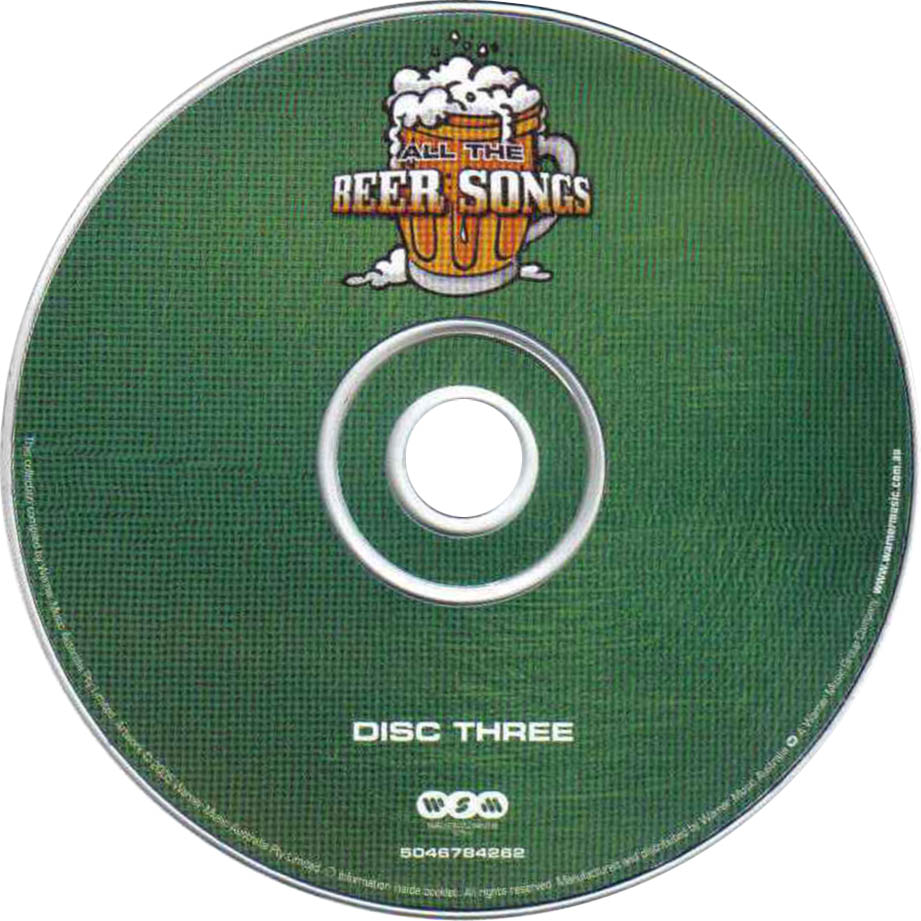 Cartula Cd de All The Beer Songs Disc Three