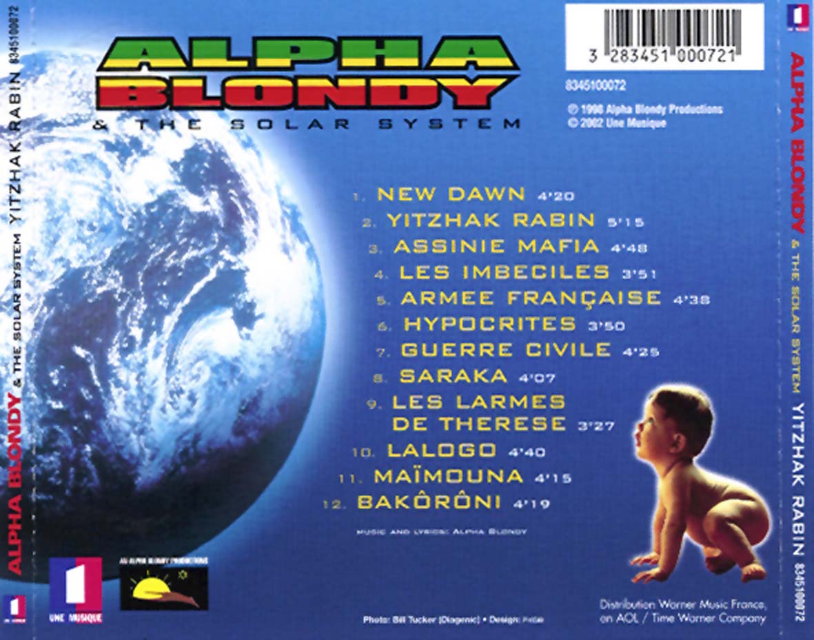 Cartula Trasera de Alpha Blondy - Yitzak Rabin