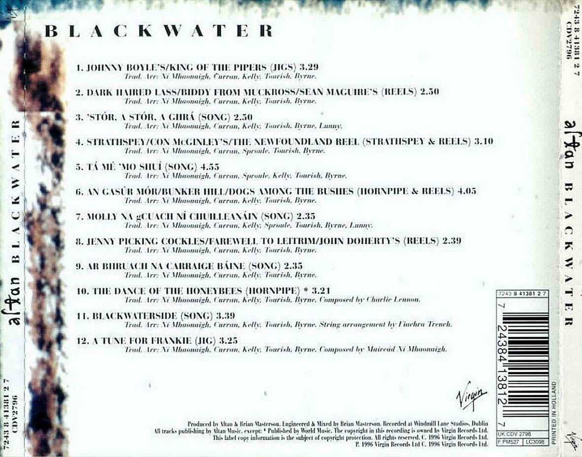 Cartula Trasera de Altan - Blackwater