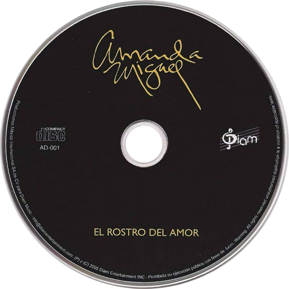Cartula Cd de Amanda Miguel - El Rostro Del Amor (Edicion Especial)