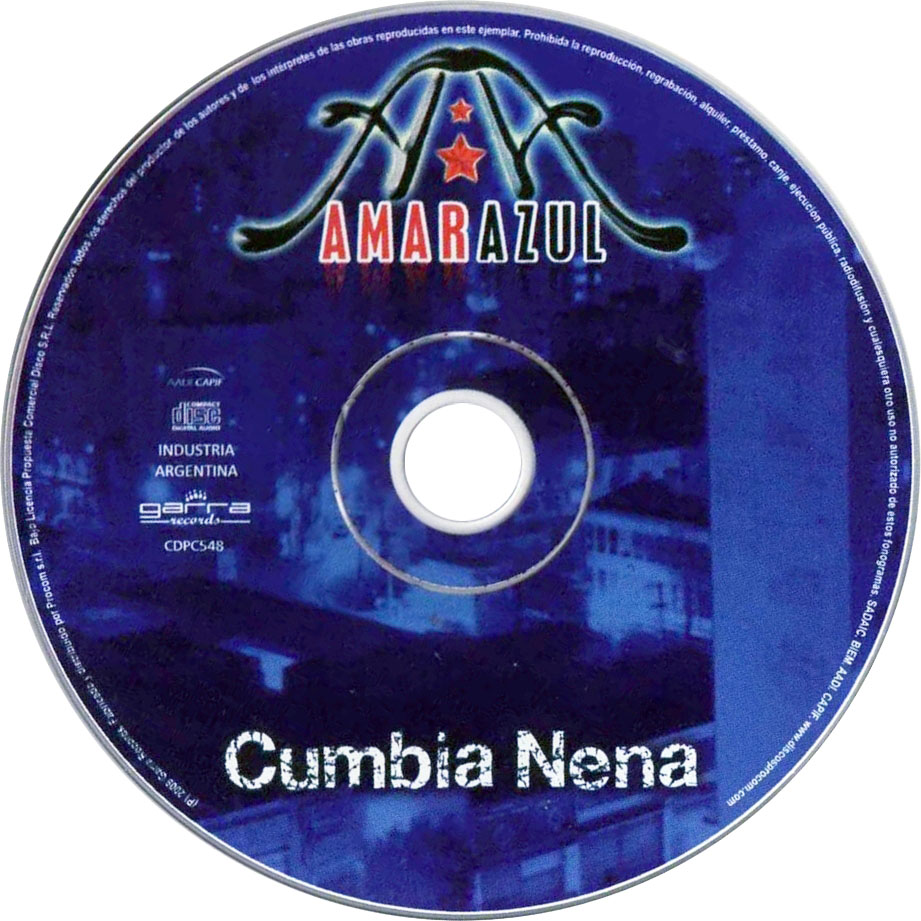 Cartula Cd de Amar Azul - Cumbia Nena (2009)