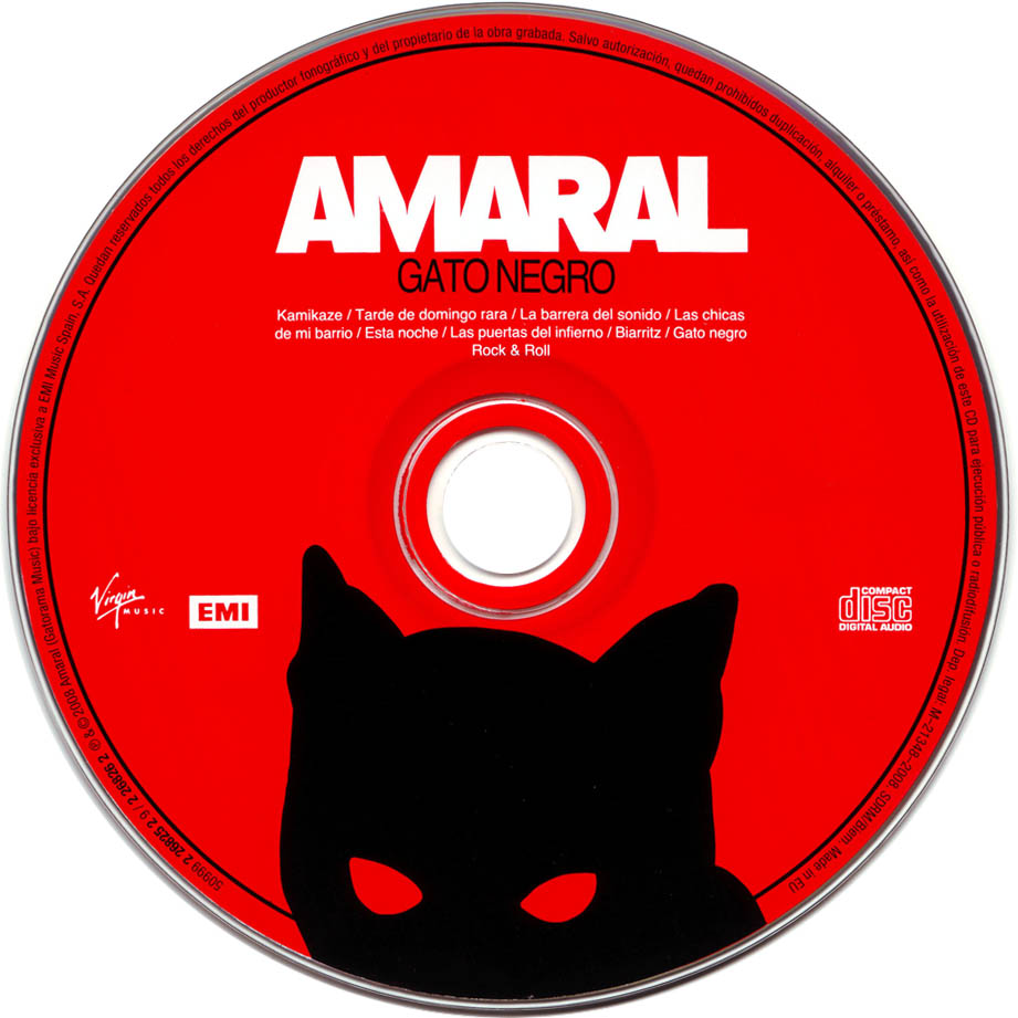 Cartula Cd1 de Amaral - Gato Negro Dragon Rojo