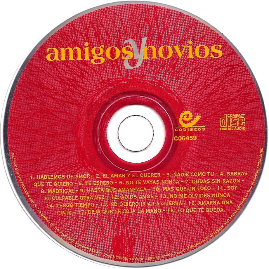 Cartula Cd de Amigos Y Novios