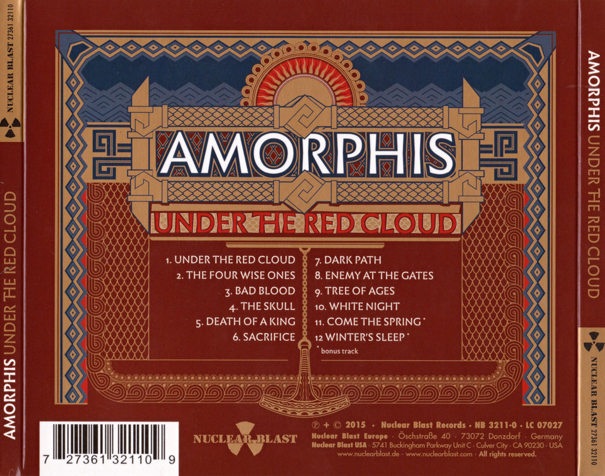 Cartula Trasera de Amorphis - Under The Red Cloud (Limited Edition)