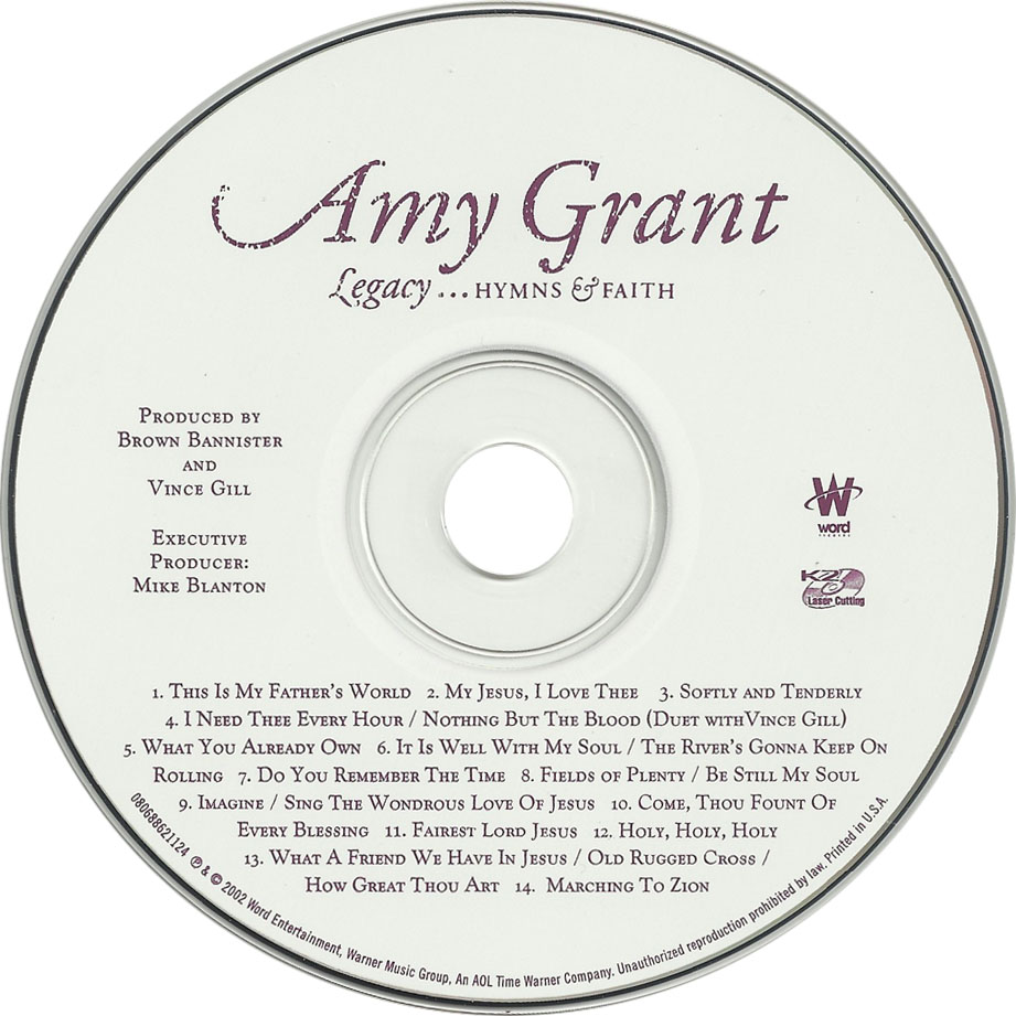 Cartula Cd de Amy Grant - Legacy... Hymns And Faith