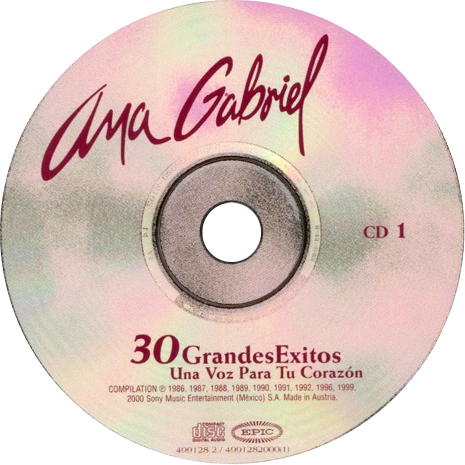 Cartula Cd1 de Ana Gabriel - 30 Grandes Exitos