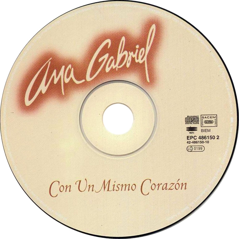 Cartula Cd de Ana Gabriel - Con Un Mismo Corazon