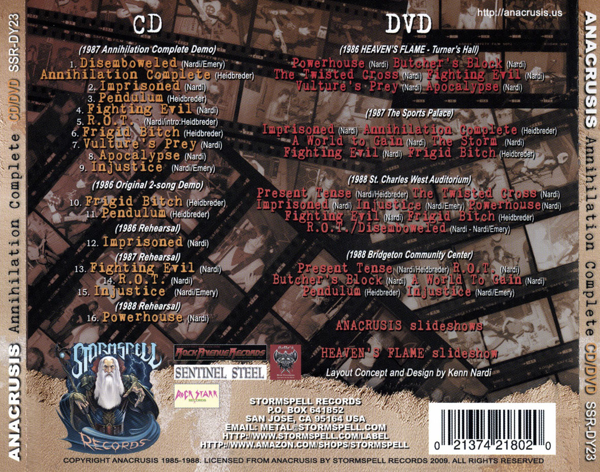 Cartula Trasera de Anacrusis - Annihilation Complete (The Early Years Anthology)