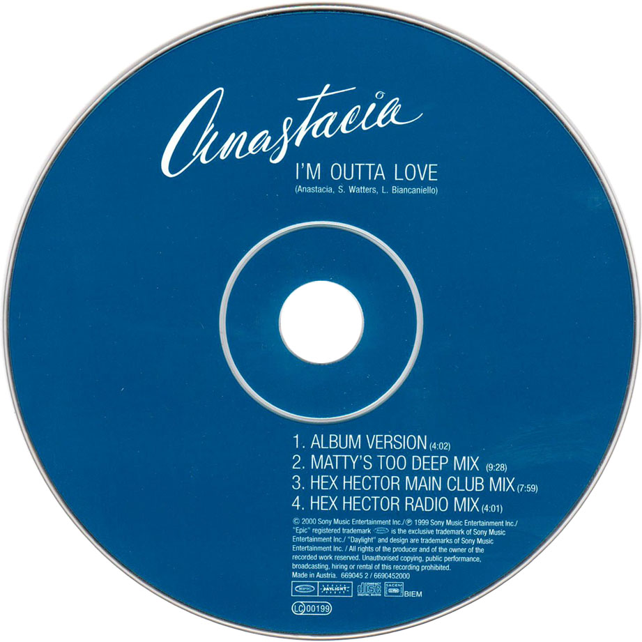 Cartula Cd de Anastacia - I'm Outta Love (Cd Single)
