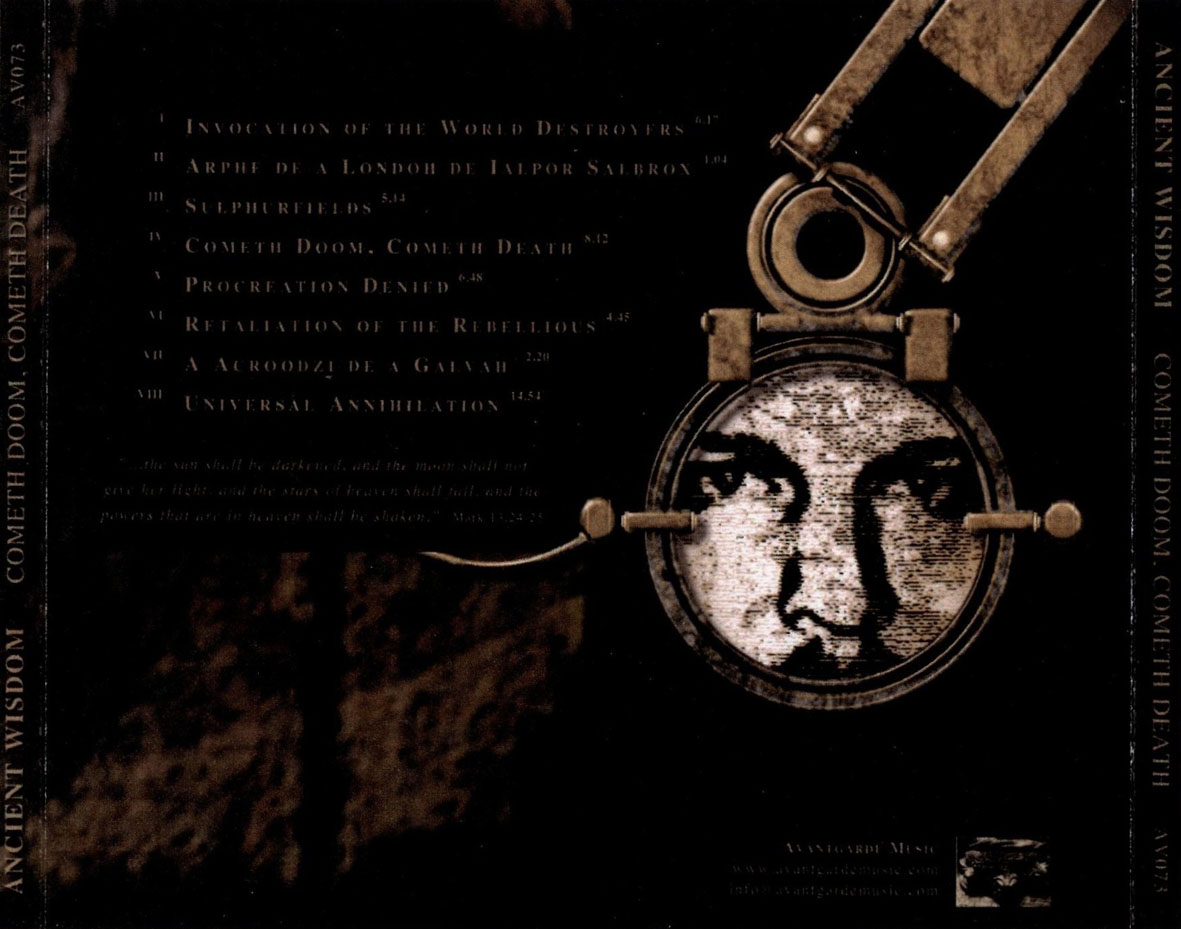 Cartula Trasera de Ancient Wisdom - Cometh Doom, Cometh Death