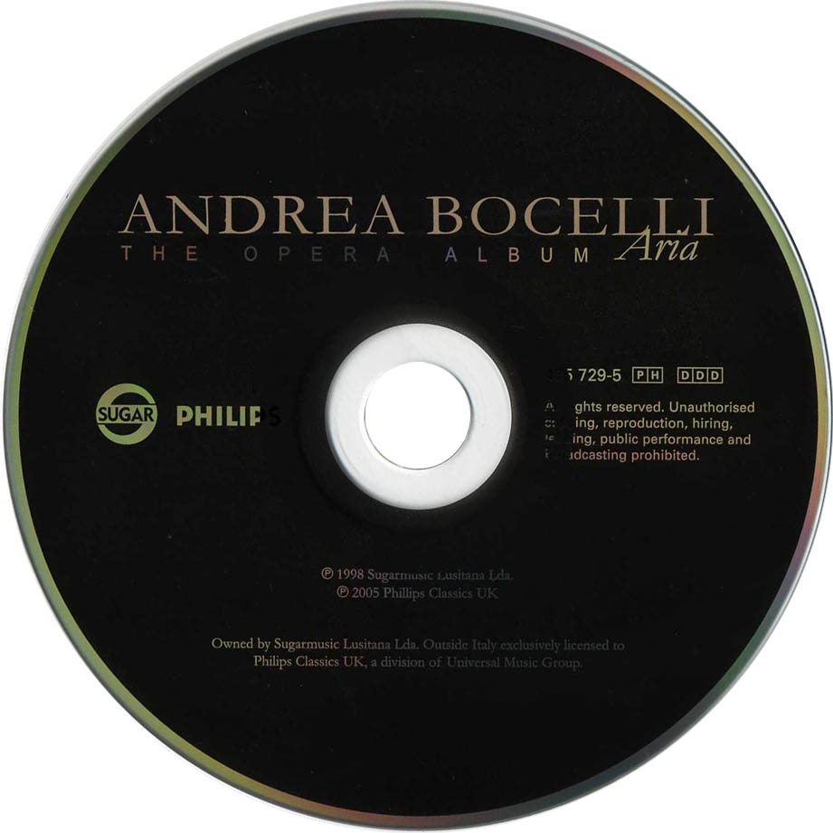 Cartula Cd de Andrea Bocelli - Aria (The Opera Album)