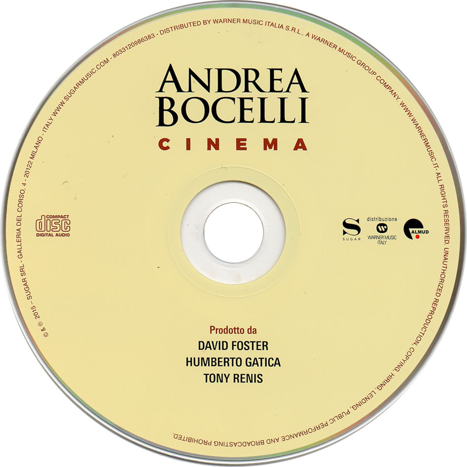 Cartula Cd de Andrea Bocelli - Cinema (Deluxe Edition)