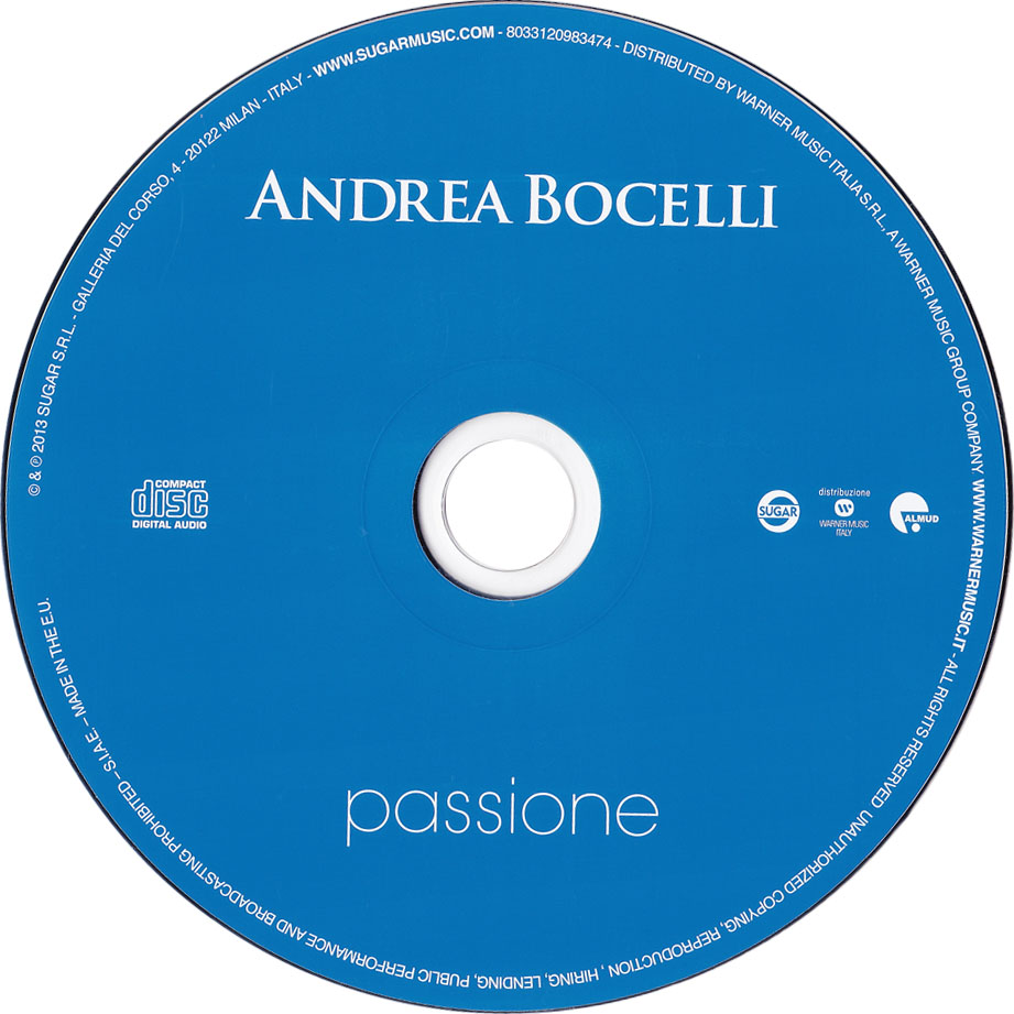 Cartula Cd de Andrea Bocelli - Passione (Deluxe Edition)