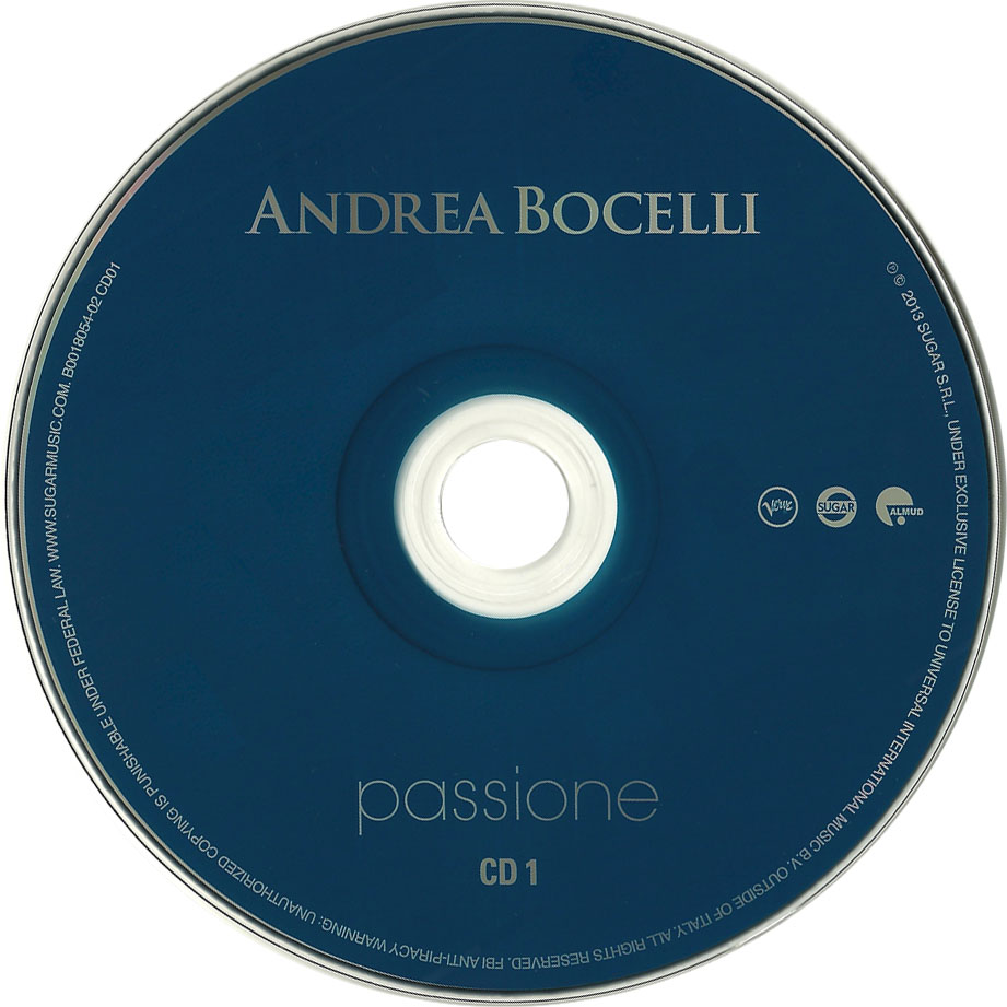 Cartula Cd1 de Andrea Bocelli - Passione (Super Deluxe Edition)