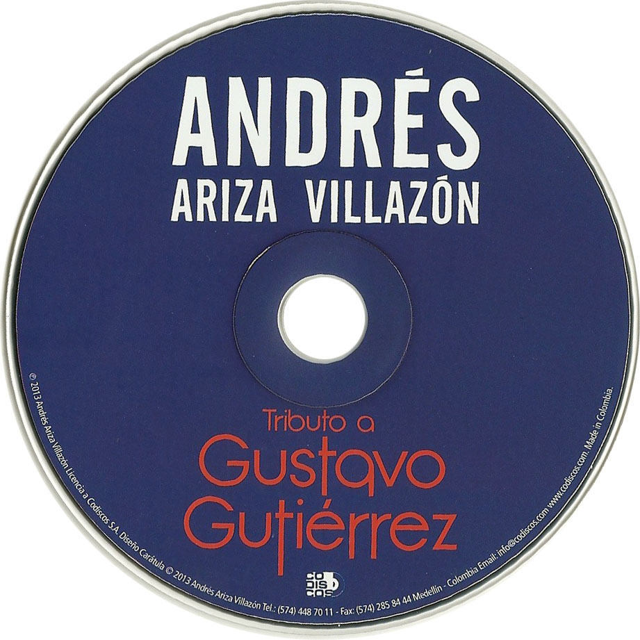 Cartula Cd de Andres Ariza Villazon - Tributo A Gustavo Gutierrez