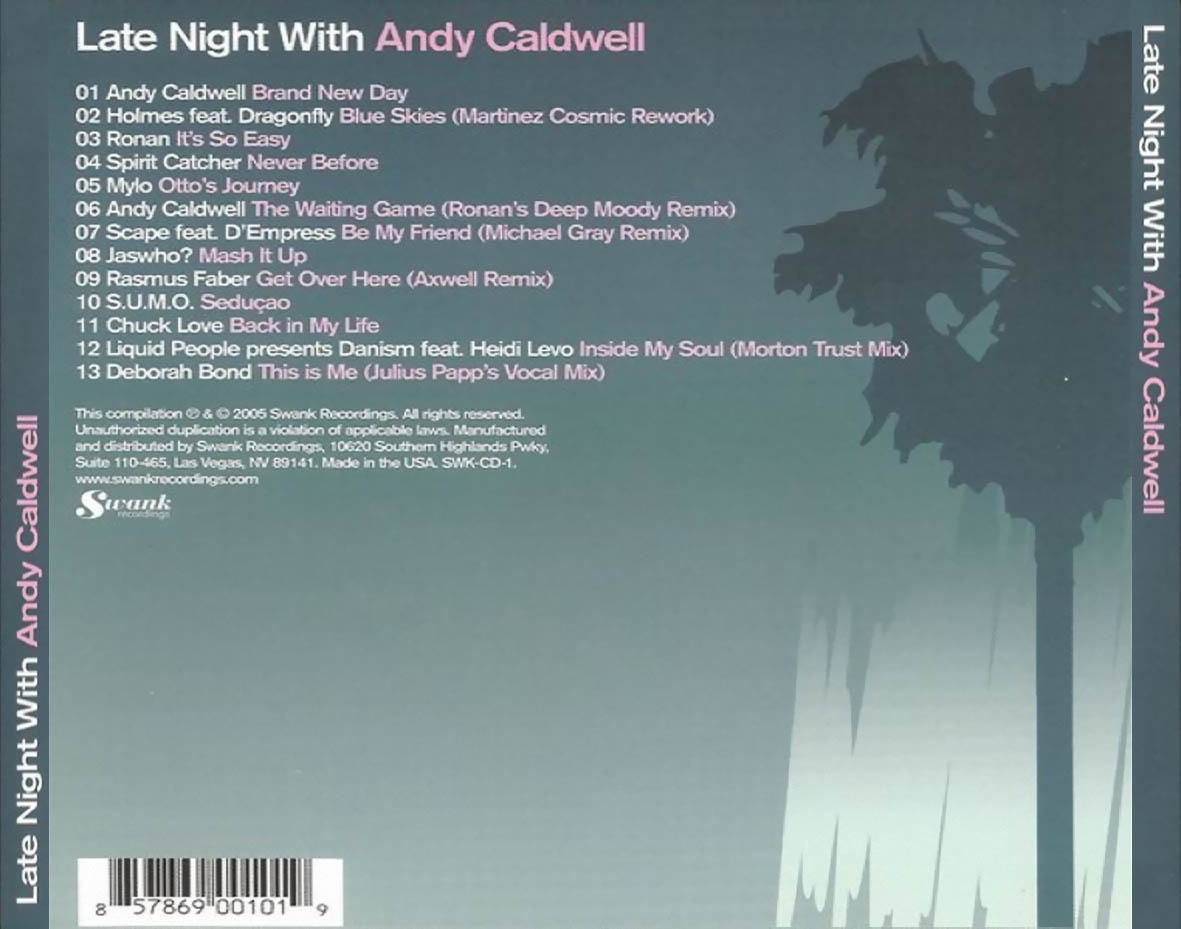 Cartula Trasera de Andy Caldwell - Late Night With Andy Caldwell