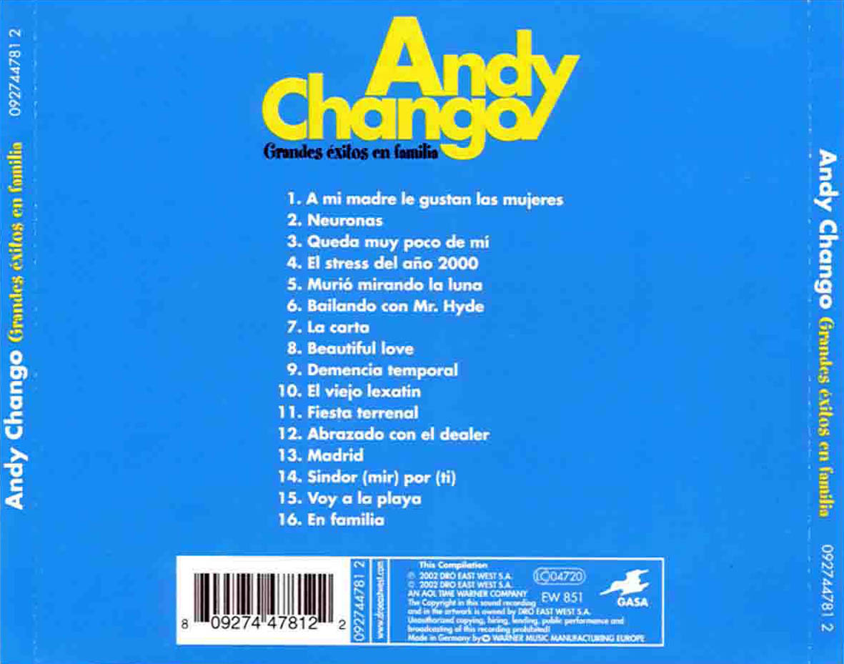 Cartula Trasera de Andy Chango - Grandes Exitos En Familia