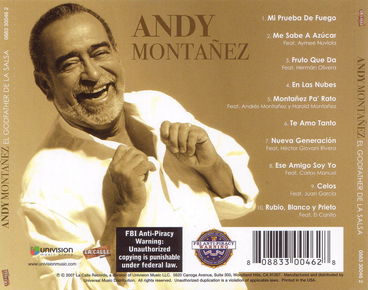 Cartula Trasera de Andy Montaez - El Godfather De La Salsa
