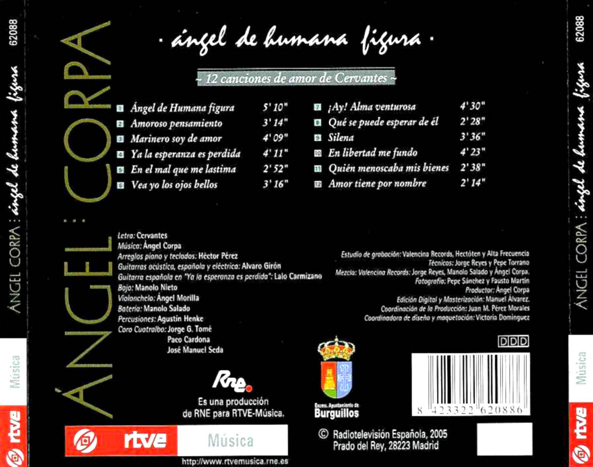 Cartula Trasera de Angel Corpa - Angel De Humana Figura