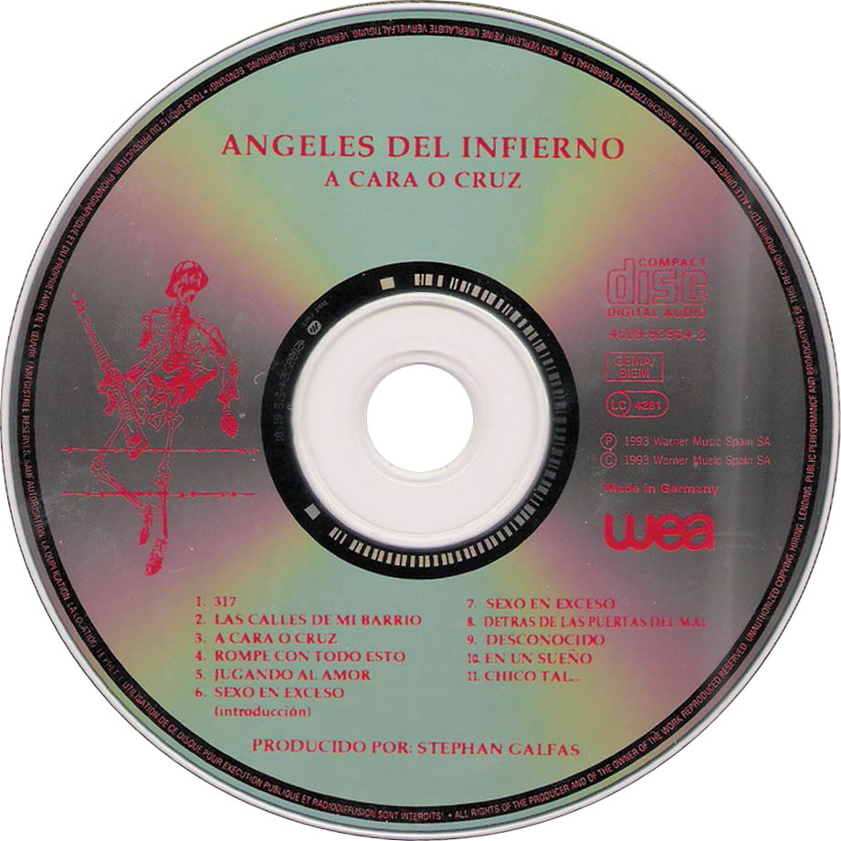 Carátula Cd de Angeles Del Infierno - A Cara O Cruz