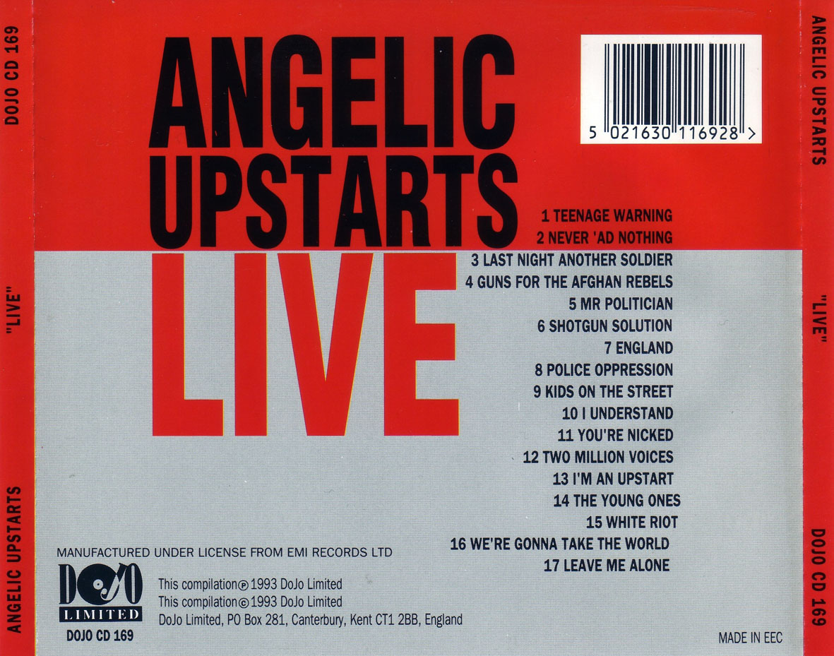Cartula Trasera de Angelic Upstarts - Live