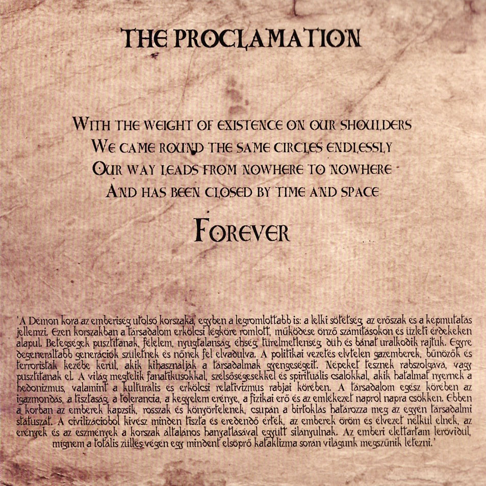 Cartula Interior Frontal de Angerseed - The Proclamation (Limited Edition)