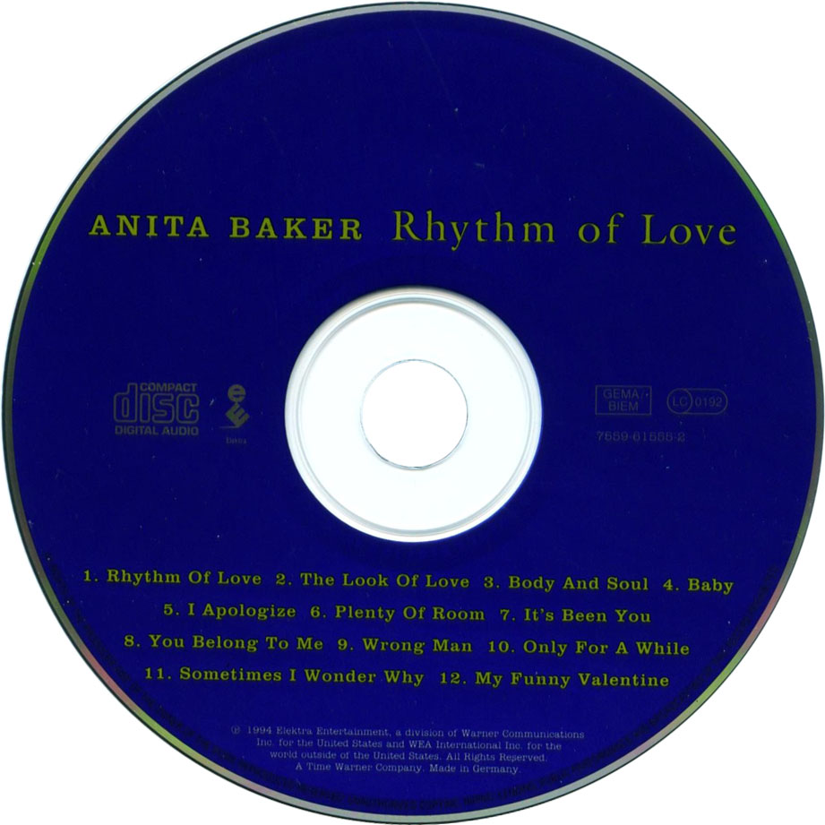 Cartula Cd de Anita Baker - Rhythm Of Love