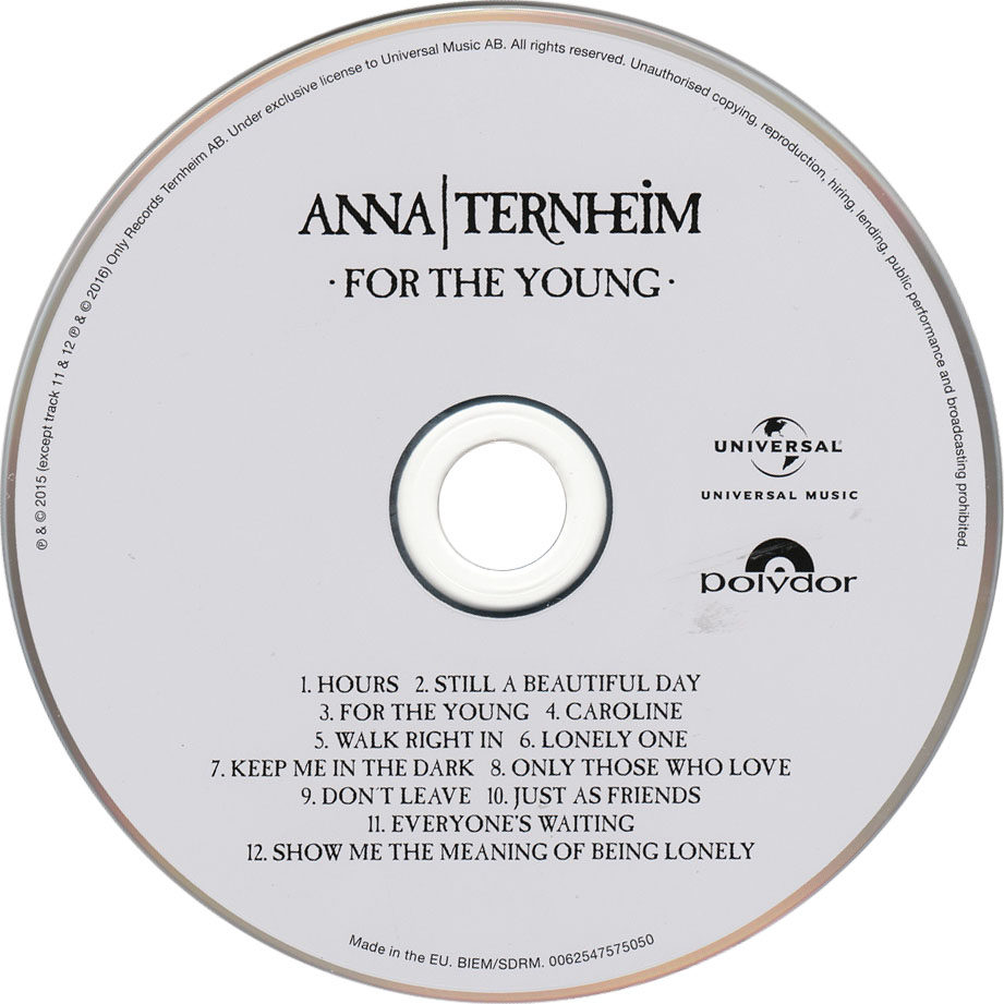 Cartula Cd de Anna Ternheim - For The Young