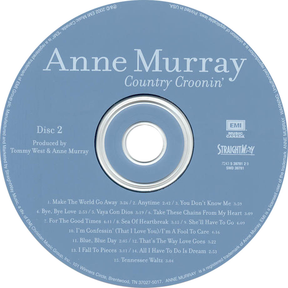 Cartula Cd2 de Anne Murray - Country Croonin'