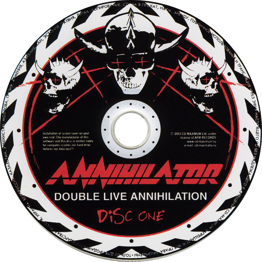 Cartula Cd1 de Annihilator - Double Live Annihilation