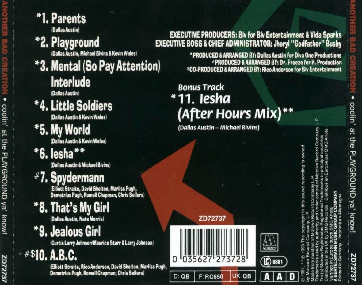 Cartula Trasera de Another Bad Creation - Coolin' At The Playground Ya' Know!