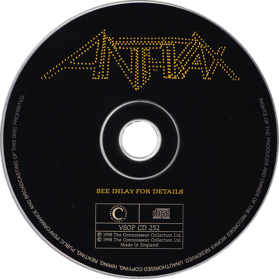 Cartula Cd de Anthrax - Moshers... 1986-1991