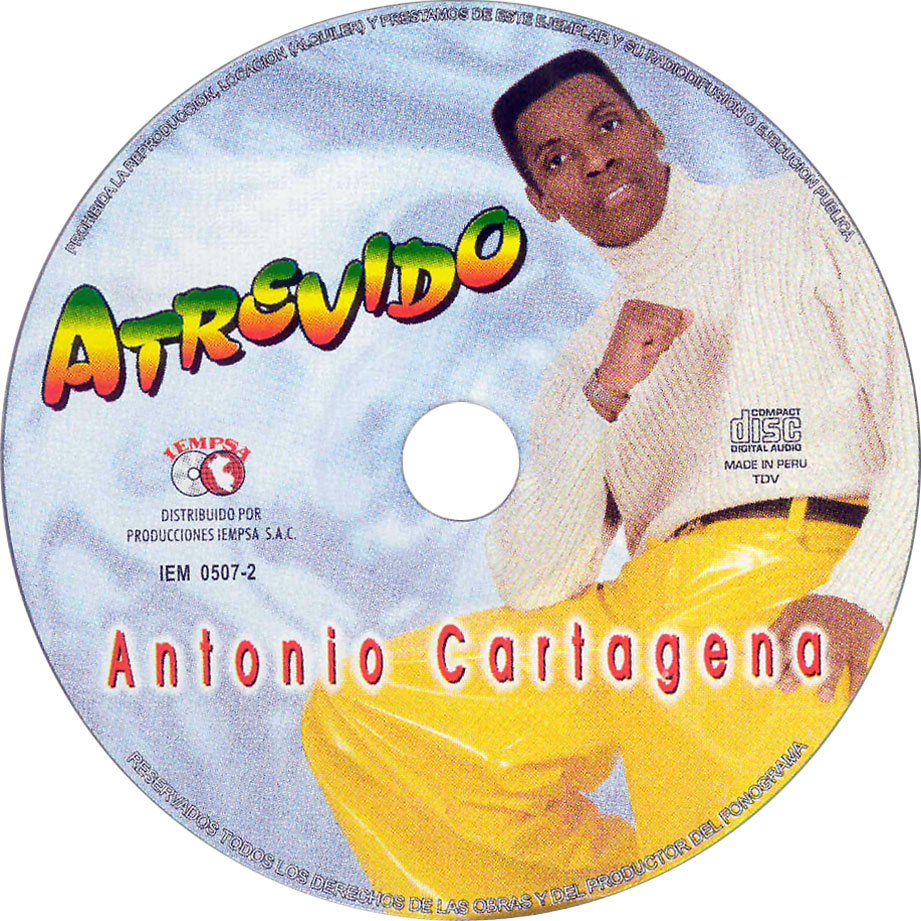 Cartula Cd de Antonio Cartagena - Atrevido