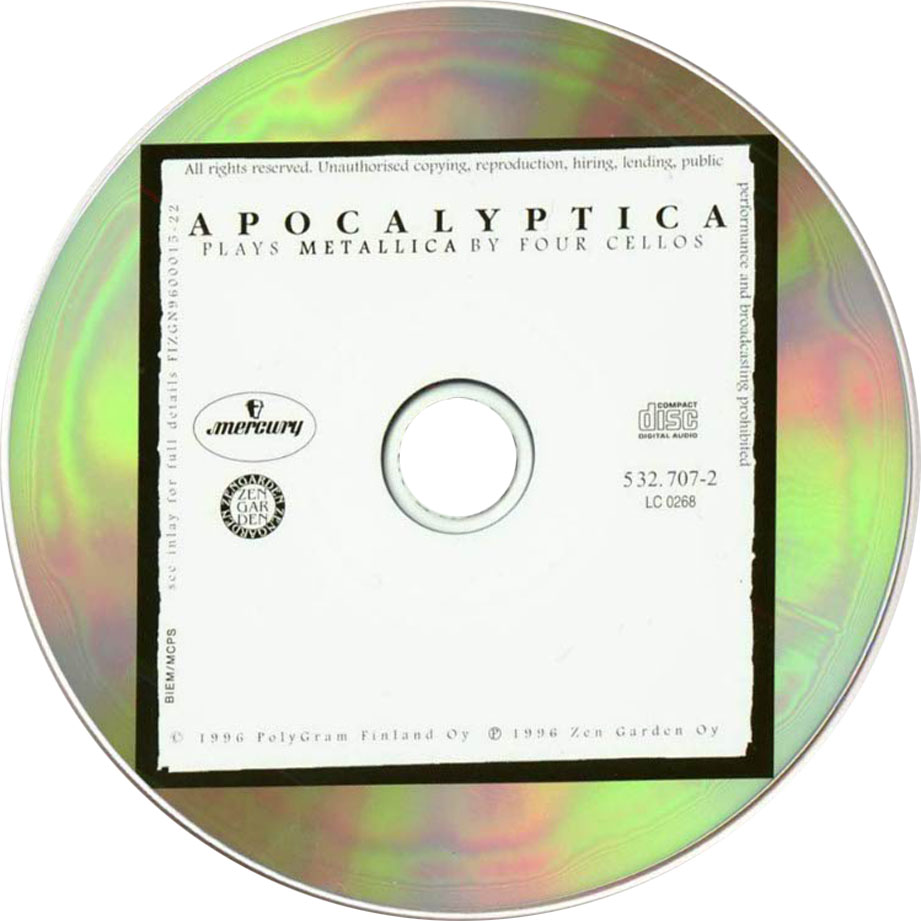 Cartula Cd de Apocalyptica - Plays Metallica By Four Cellos