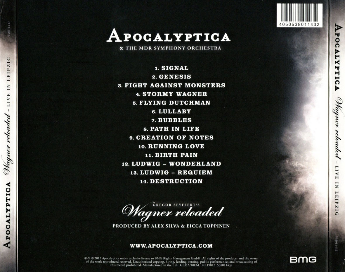 Cartula Trasera de Apocalyptica - Wagner Reloaded