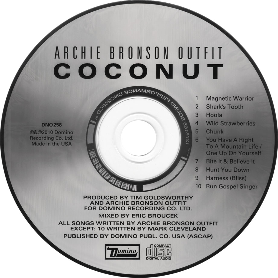 Cartula Cd de Archie Bronson Outfit - Coconut